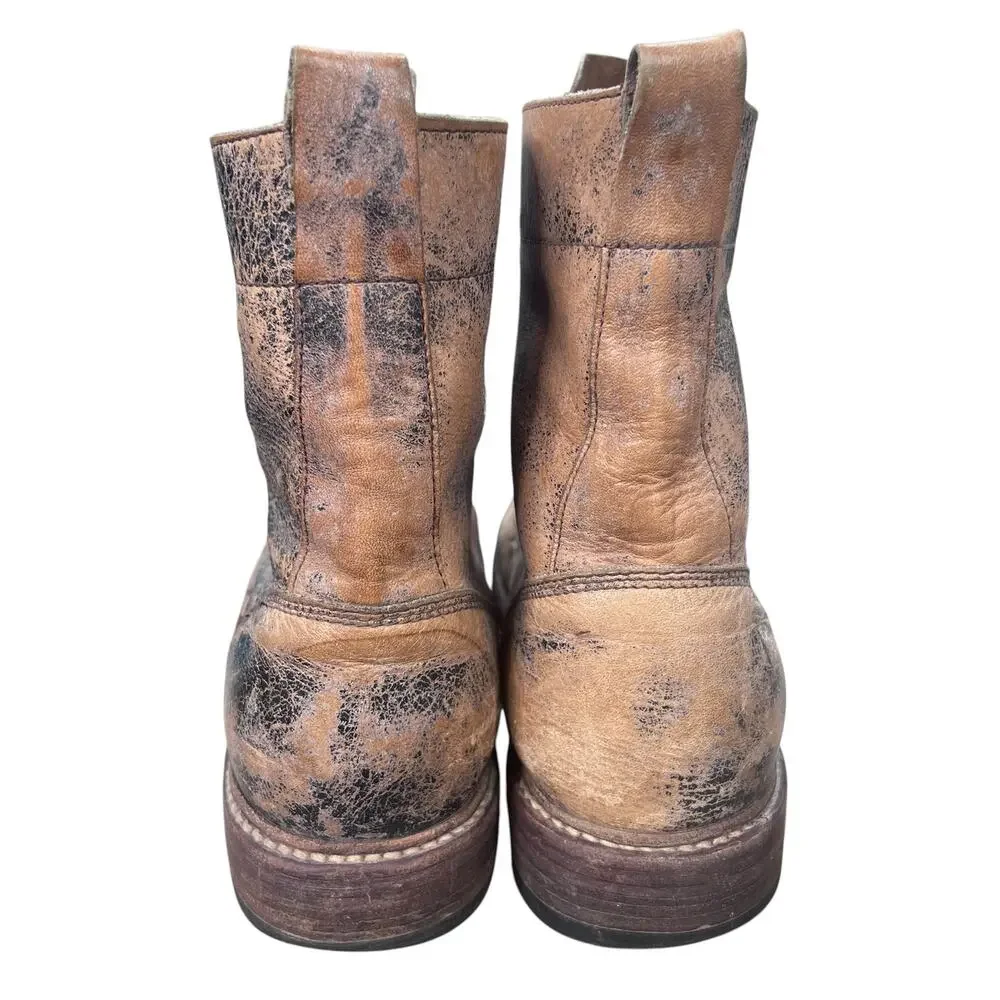Bed Stu Lincoln Distressed Full-Grain Leather Chukka Boots Size 10.5